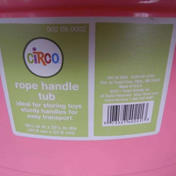 Pink Rope Handle Tub GC5 Auctions