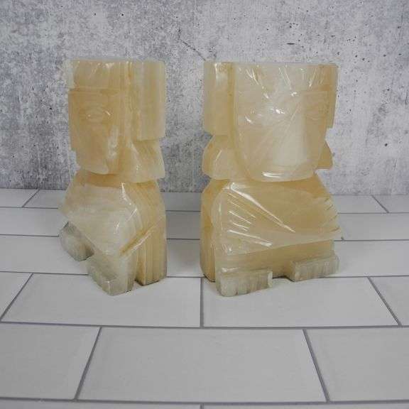 Vintage Soapstone Bookends GC5 Auctions