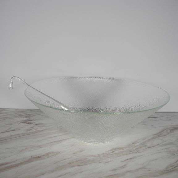Large Glass Punch Bowl with Glass Ladle GC5 Auctions
