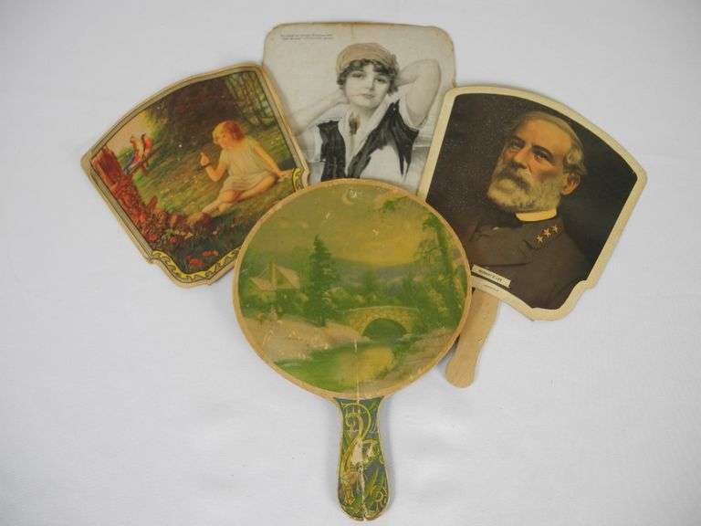 Collection of 4 Vintage Hand Fans GC5 Auctions