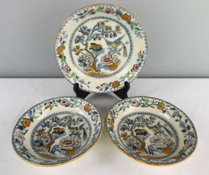 Lot of 3 Antique Ashworth Bros. "Hanley" Bowls See Description