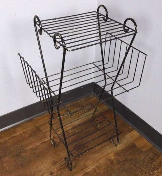 Retro Metal Side Table / Record Stand GC5 Auctions