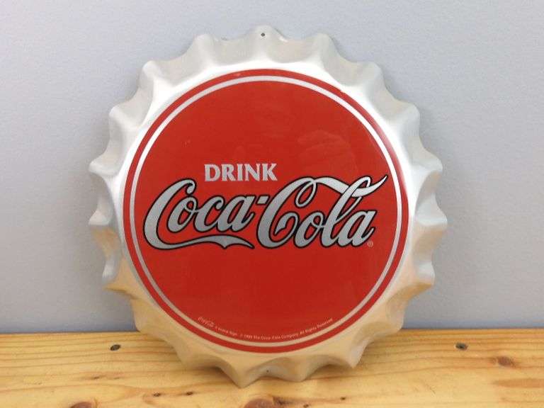 1999 Tin CocaCola Bottle Cap Sign GC5 Auctions