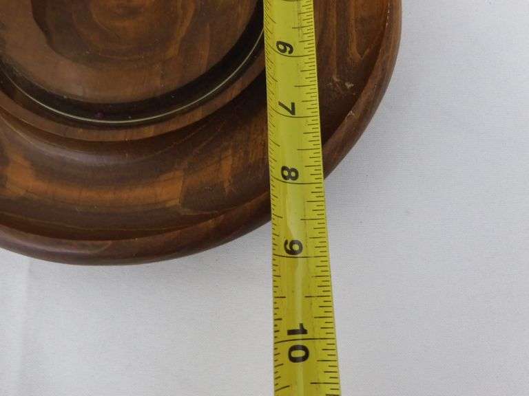 Vintage Hurricane Candle Holder with Wooden Base GC5 Auctions