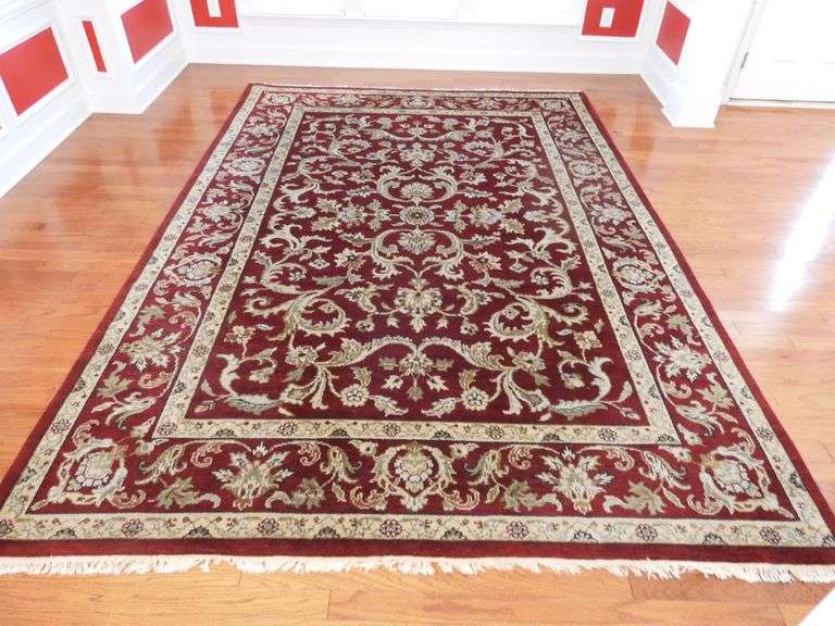 100 Hand Knotted Wool Wimbledon Collection Area Rug India GC5 Auctions