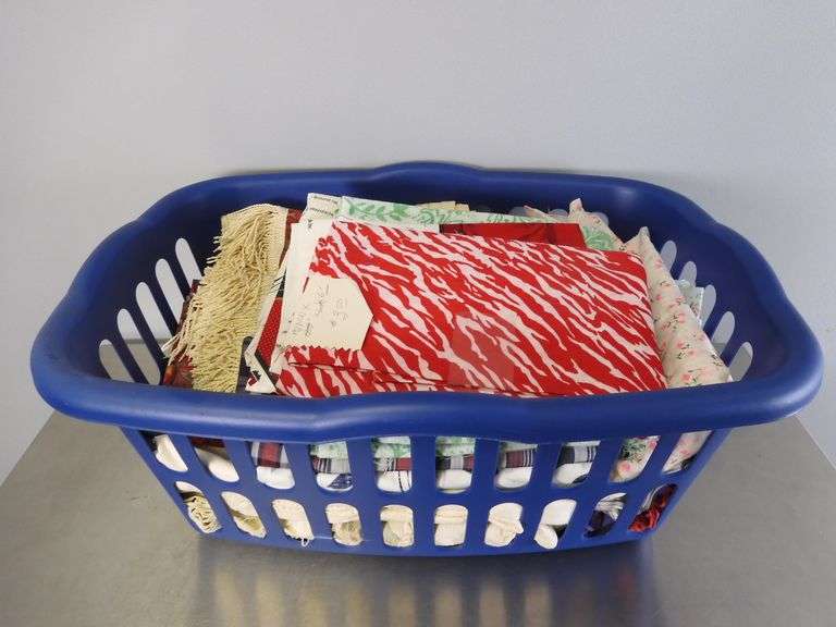 Laundry Basket of Fabric Remnants GC5 Auctions