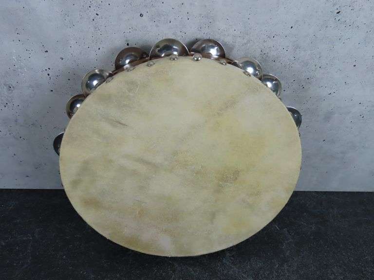 Broche Vintage En Celluloïd Forme Tambourine - Occasion Bon état, Sans Marque