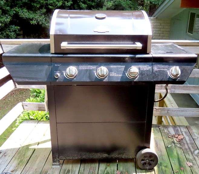 Nice Grillmaster Propane Grill with Side Burner and Weber Cover and