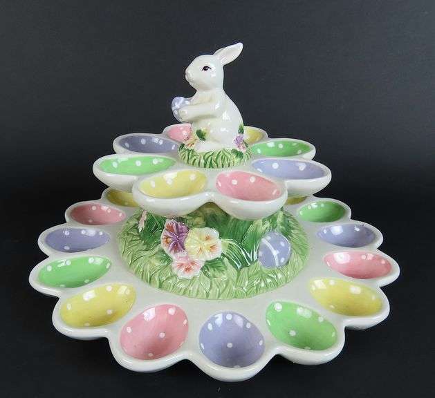 2 Tier Ceramic Egg Stand GC5 Auctions