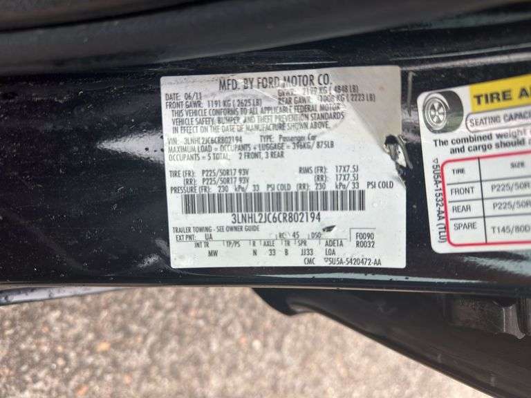 2012 LINCOLN MKZ 3LNHL2JC6CR802194