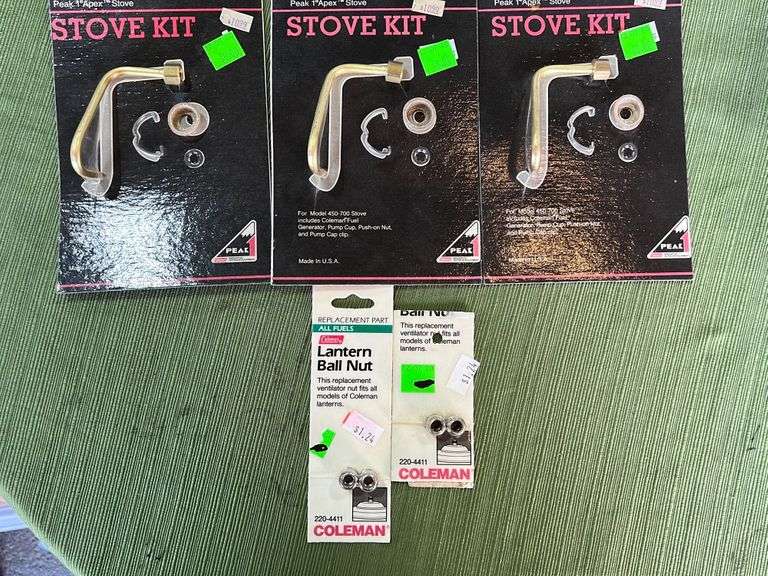 Coleman Lantern Parts / Peak stove Parts Gregg Auctions