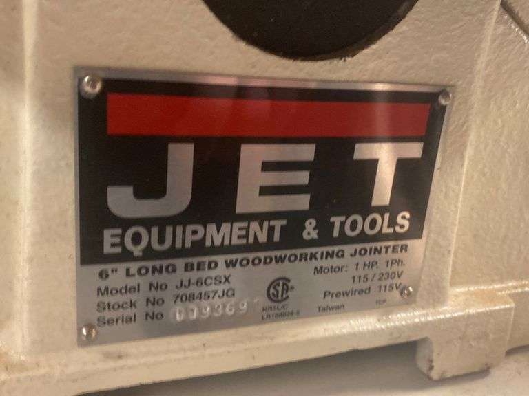 Jet 6” jointer w/ mobile base Gregg Auctions