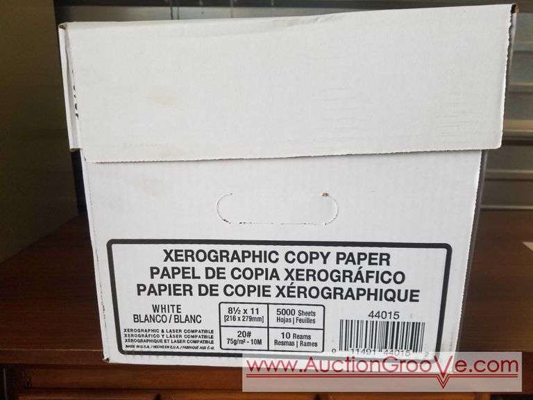 Xerographic Copy Paper, White 8.5x11 sheets. 10 Reams of paper in this