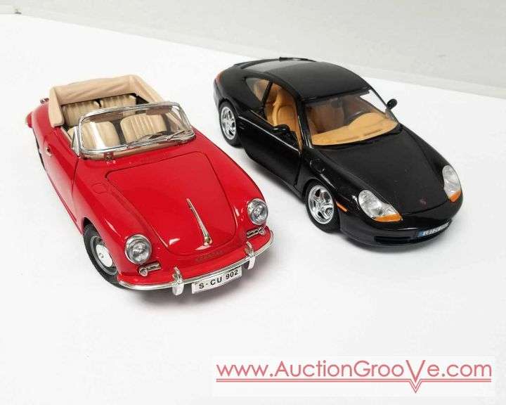 Two Burago 1/8th scale diecast models including 356, and 911 Carrera ...