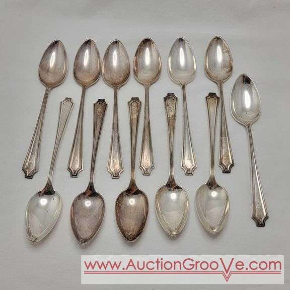 12 Sterling Silver Spoons. Total weight *233.3g. Reserve Only 90
