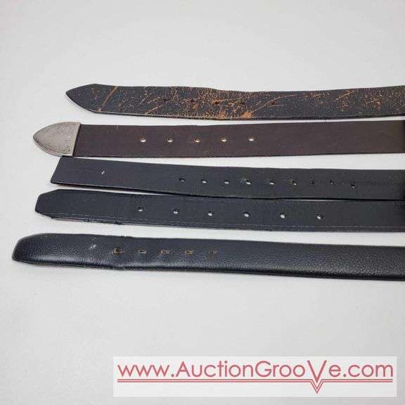 Leather Belts. Bossini and Poe are 48" the other 3 are 38" BR1