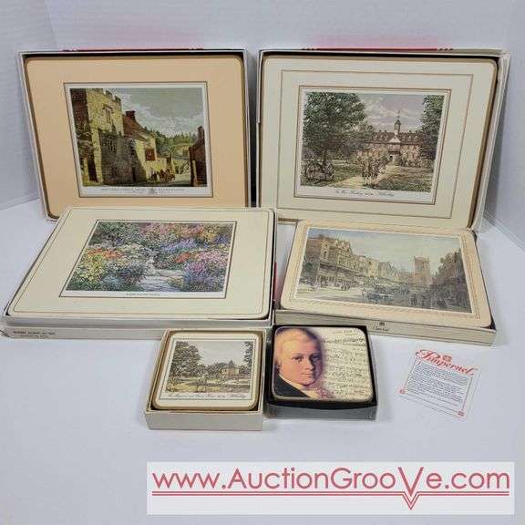 Table Mats and Coasters. Pimpernel and clover leaf. DR AuctionGrooVe