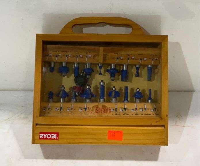 Ryobi half inch shank router bit set Hash Auctions