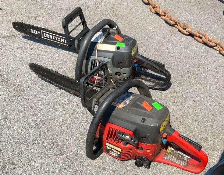 Two Craftsman Chainsaws, pull cord needs repaired on one, non tested