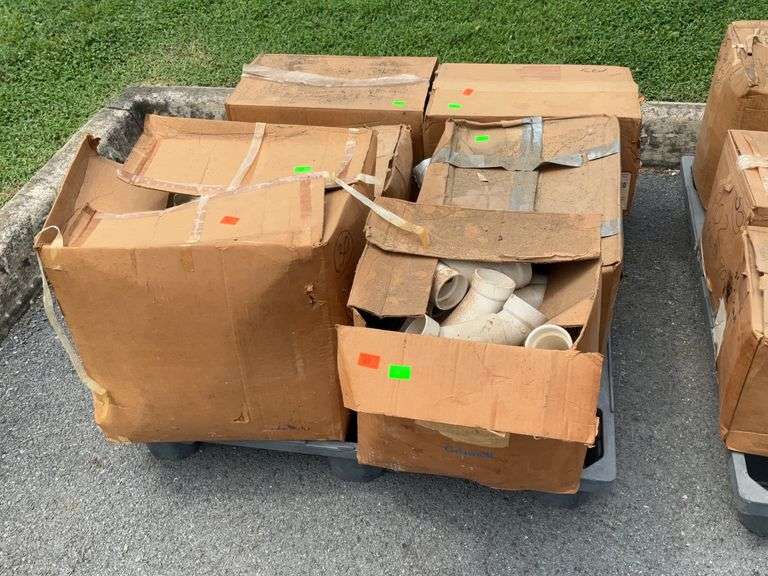 Pallet group of PBC Fittings, 6 Boxes mixed styles and sizes Hash