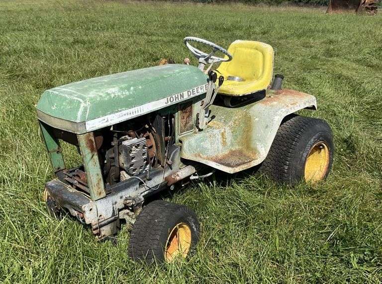 John Deere 420 Garden Tractor with mower deck, and tiller attachment