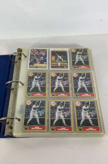 Binder of Sports cards mostly baseball. Don Mattingly,inserts, Albert Pujols ,Barry Bonds and more