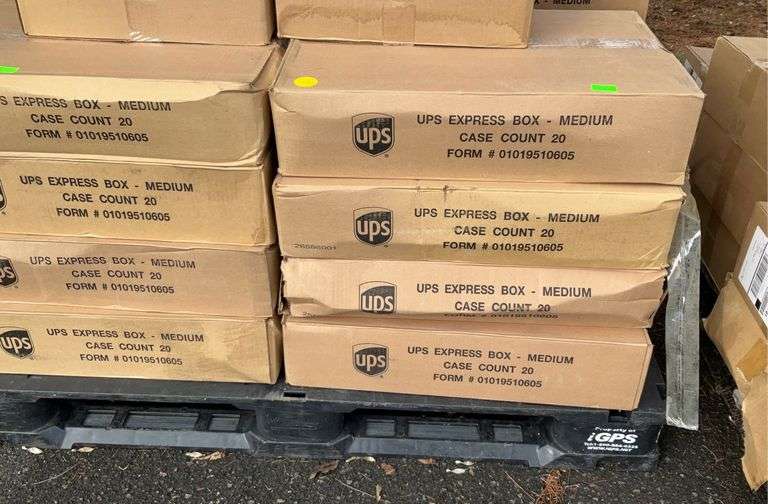 UPS Shipping boxes 20 cases total all medium sizes, located outdoors