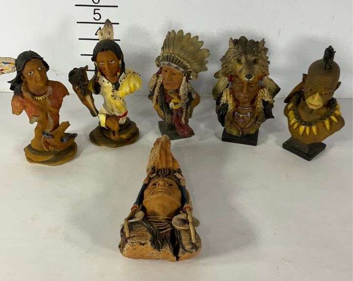 Native American statuettes made of poly resin Hash Auctions