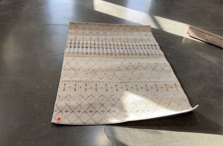 Bodrum Area Rug, 4x6ft, Grey and Natural color, Turkey made, Hash