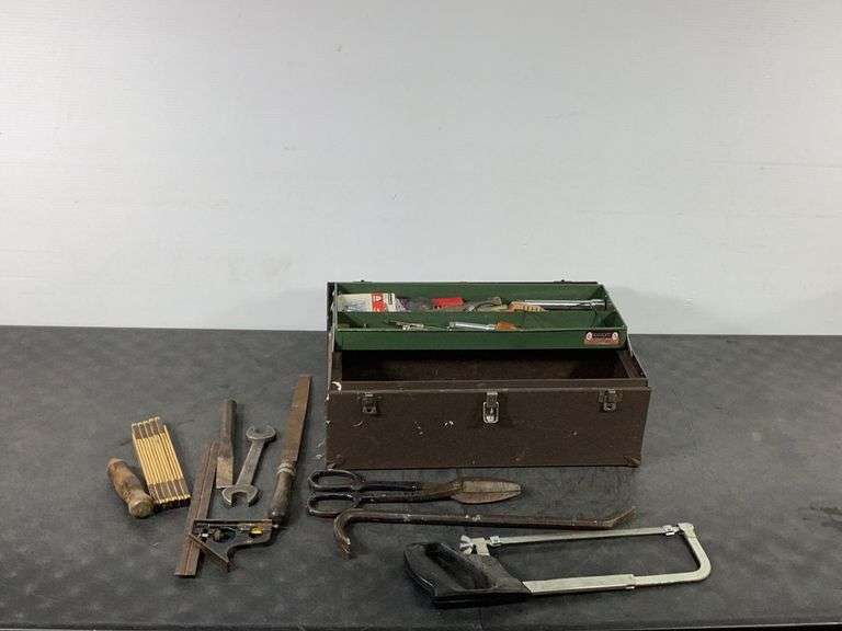Kennedy Tool Box w/ Misc. Tools & Hardware Hash Auctions