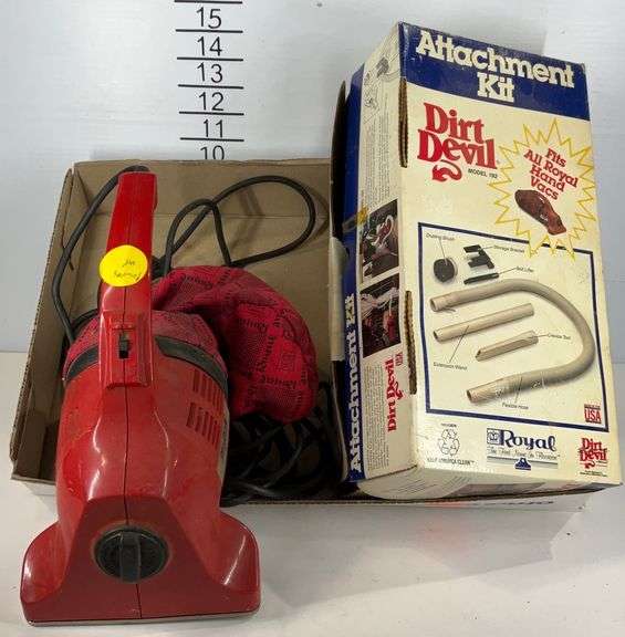 Dirt devil model 103 and a attachment kit, powers on Hash Auctions