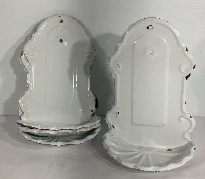 Set of 4 enameled soap bar dishes Hash Auctions