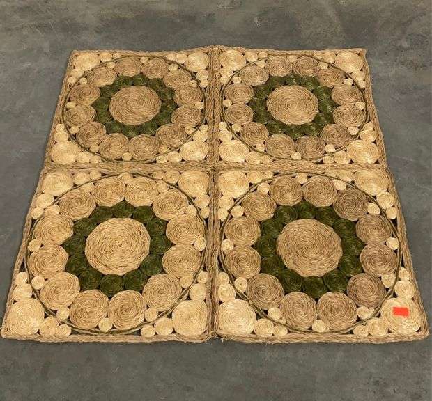 Natural fiber floor mat, 36x36 Hash Auctions