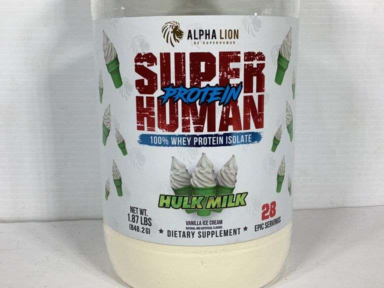 Alpha Lion Hulk Milk Super Human Whey Protein Isolate, Vanilla Ice