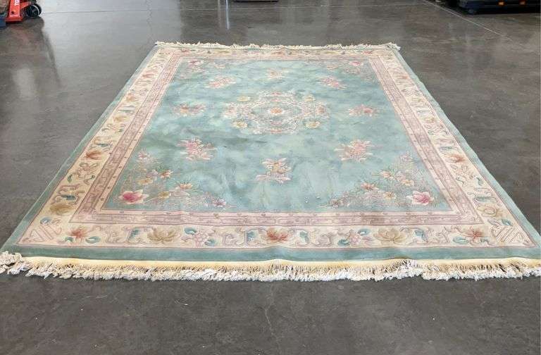 Room rug, Chinese wool pile, pastel, 102x140, needs vacuumed Hash