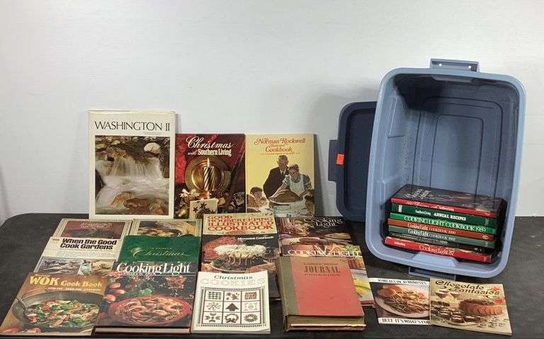 Misc Older Cookbooks W Roughneck Tote Hash Auctions