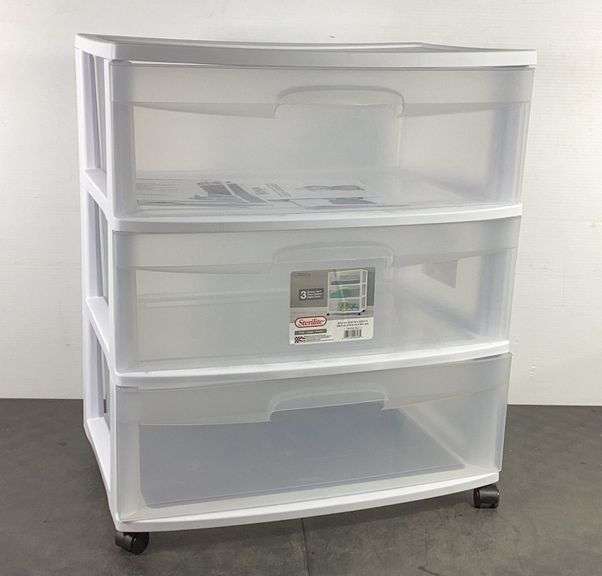 Sterilite 3Drawer Cart, dimensions in photos Hash Auctions
