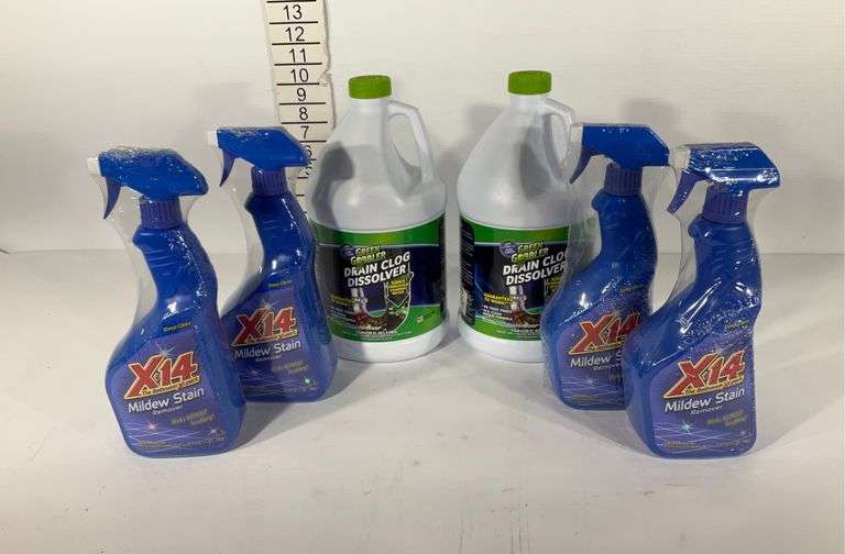 Box lot new products Two bottles of green gobbler drain clog remover