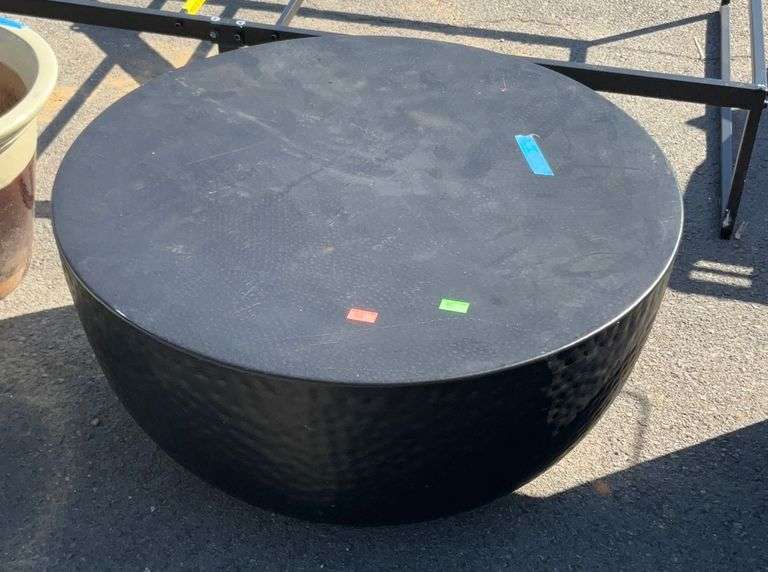 Outdoor 32”,metal Table drum bowl styling sellercode Li Hash Auctions