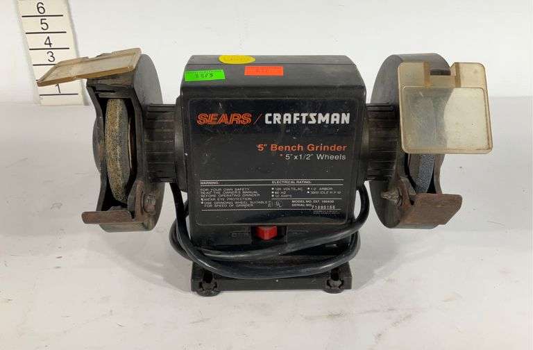 Sears Craftsman 5” bench grinder, works Hash Auctions