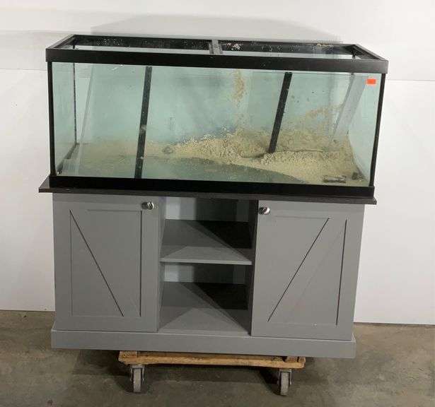 Large aquarium on stand 48x20x19” with stand. Rolling cart not included