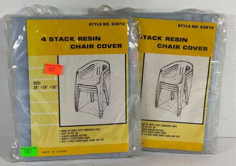 2 vinyl covers for 4 stack resin chairs Hash Auctions
