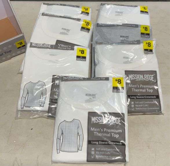 Men's thermal tops, medium, large, extra large and 2X large - Hash Auctions