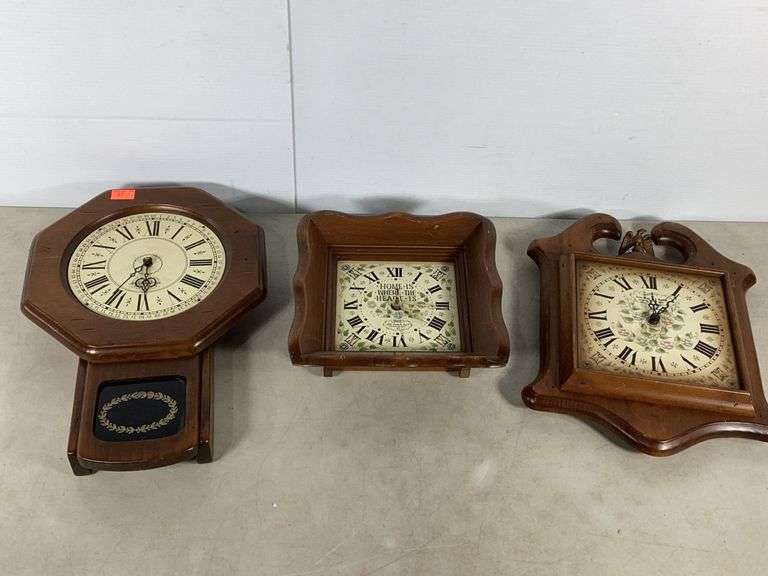 3 New England Clocks, 2 from Bristol, Conn. & 1 from Farmington, Conn