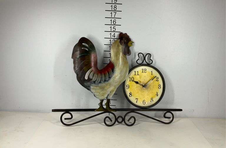 Metal rooster clock, clock does not work Hash Auctions