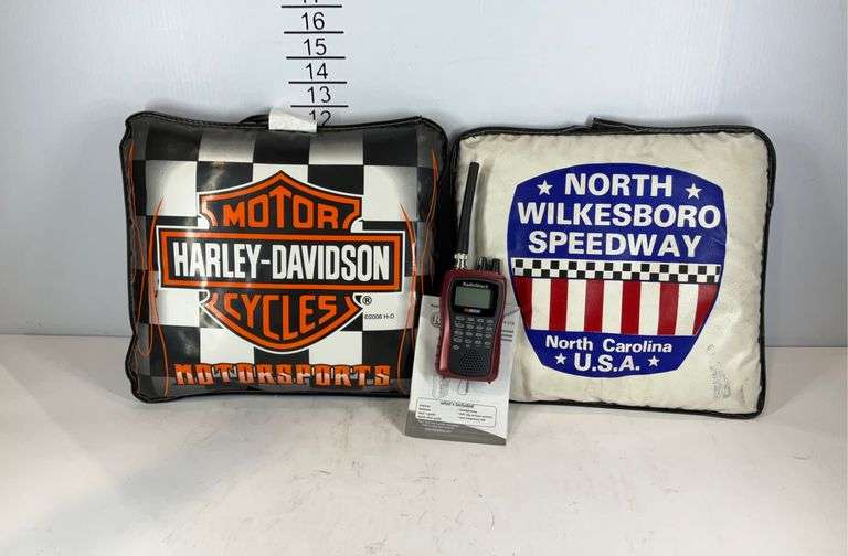 Stadium cushions, Harley Davidson and North Wilkesboro Speedway, and