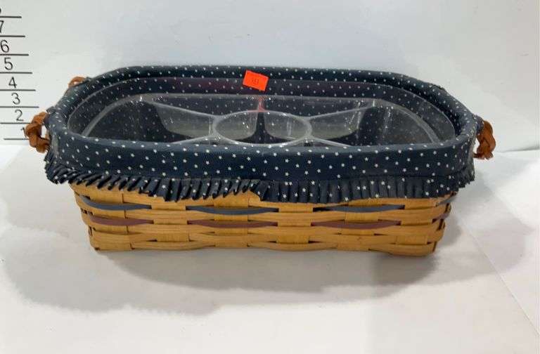 2004 Peterboro Basket with liner and two inserts, used condition Hash