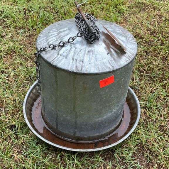 Galvanized Chicken Waterer 2gallon. Hash Auctions