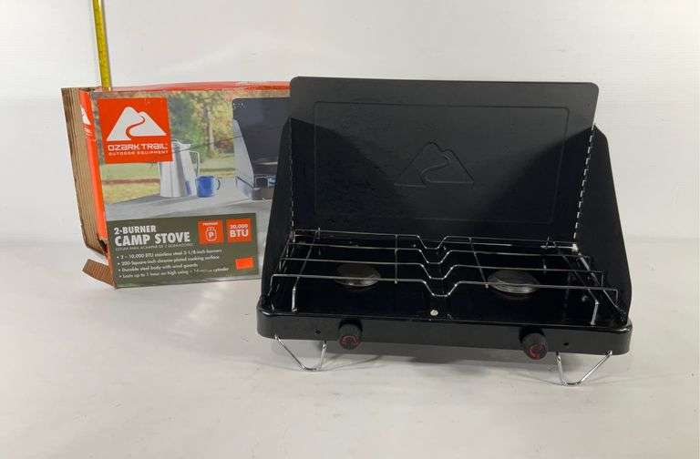Ozark Trail 2burner propane camping stove with box Hash Auctions