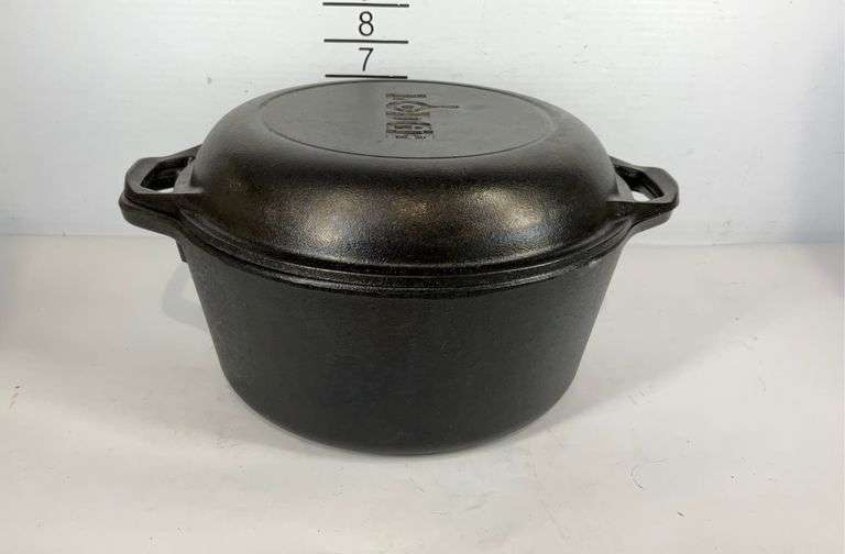 Lodge cast iron double Dutch oven Hash Auctions